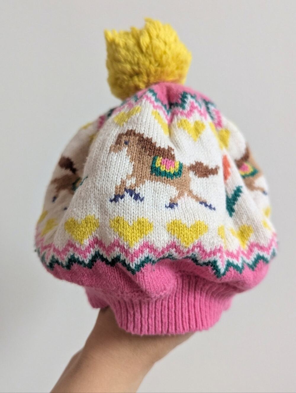 Mini Boden Hat 2-4y Pink Horse